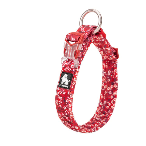 Winhyepet Floral Dog Collar Traveling Walking Outdoors Comfort Padded with Buckle Collar For All Breeds Husky Chihuahua Pitbull