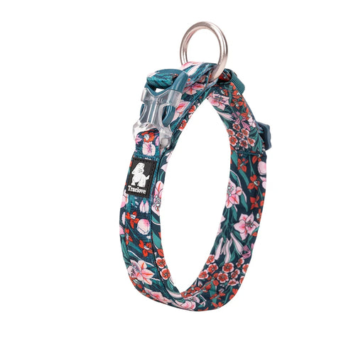 Winhyepet Floral Dog Collar Traveling Walking Outdoors Comfort Padded with Buckle Collar For All Breeds Husky Chihuahua Pitbull