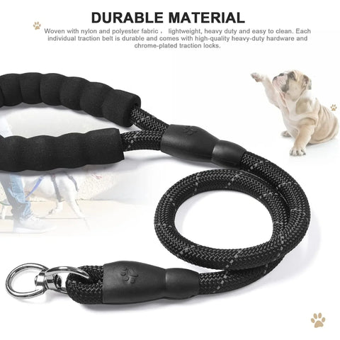 3-in-1 Triple Dog Leash with Padded Handle Multifunction Detachable Nylon Pet Leash for Outdoor Walking Hiking Dog Traction Rope