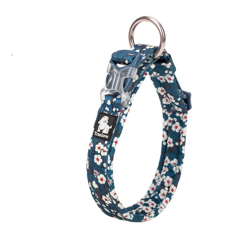 Winhyepet Floral Dog Collar Traveling Walking Outdoors Comfort Padded with Buckle Collar For All Breeds Husky Chihuahua Pitbull