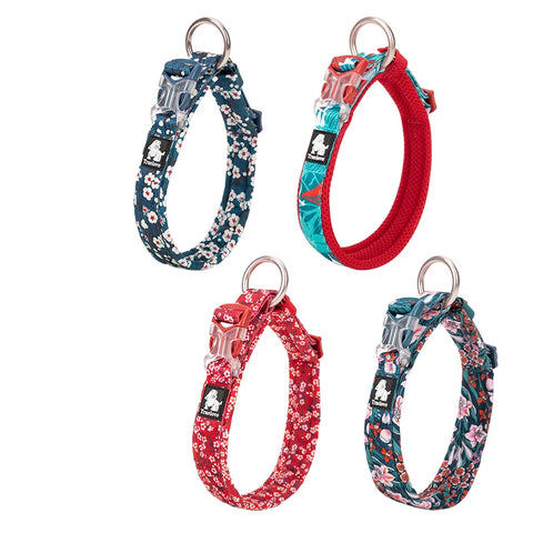 Winhyepet Floral Dog Collar Traveling Walking Outdoors Comfort Padded with Buckle Collar For All Breeds Husky Chihuahua Pitbull